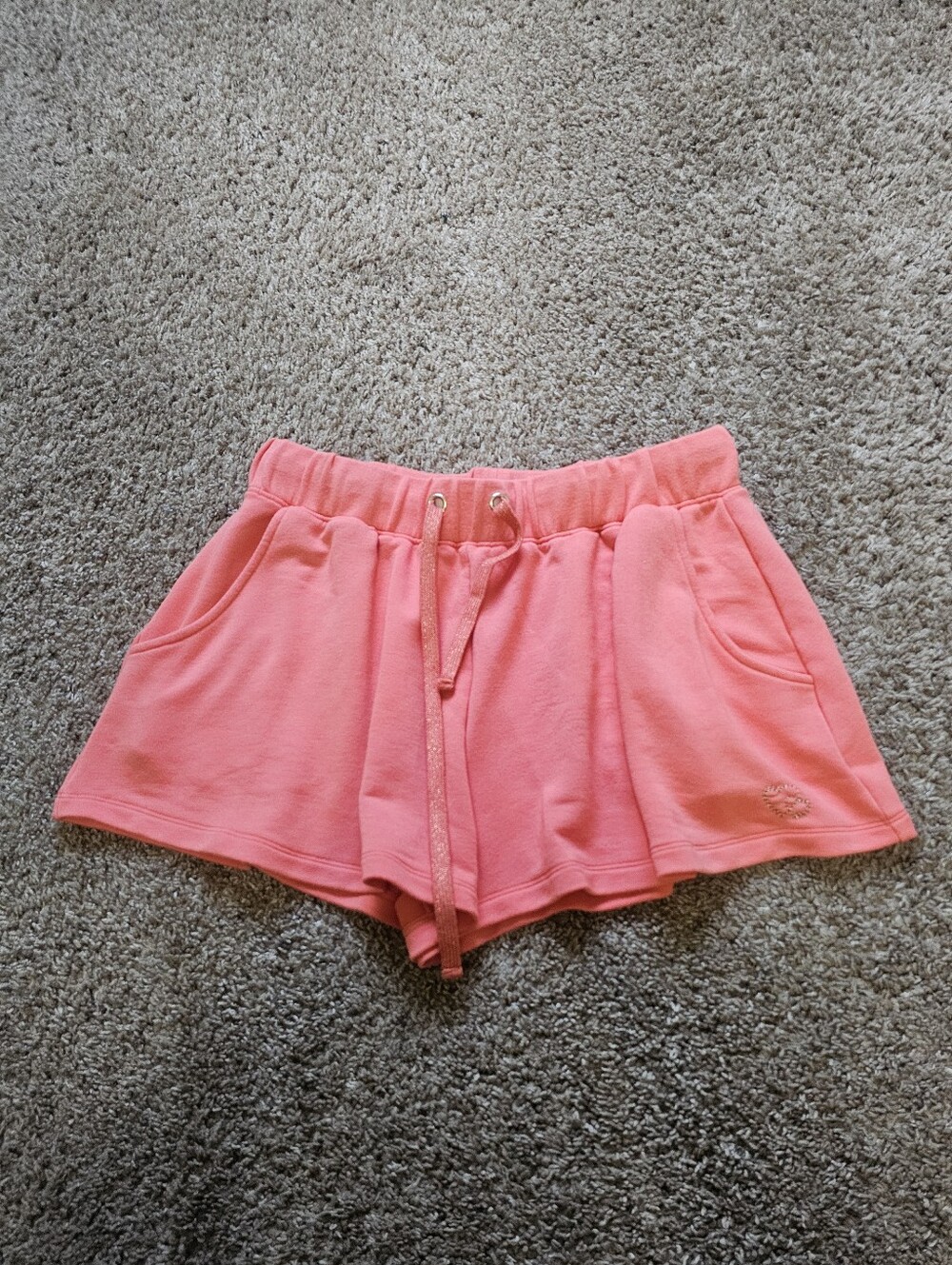 Ramy Brook Coral Pink Drawstring Athletic Lounge Shorts